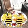 Bee-Themed Chair Mat - Round Carpet for Home Decor
