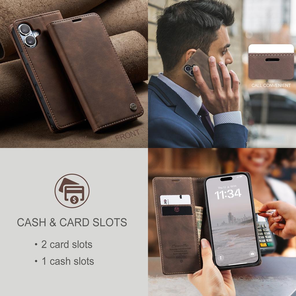For iPhone 17 Wallet Case CASEME 013 Series PU Leather Phone Cover Stand