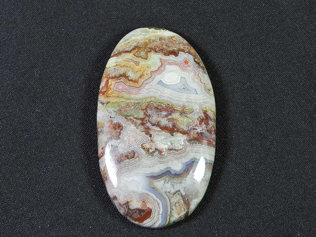 Natural Crazy Lace Agate Oval Cabochon Jewelry Making Stone 28X49X06 MM SK-850