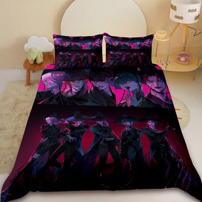 Saja Boys Juego de Funda Nórdica KPop D-Demon H-Hunters Juego de Cama Funda de Colcha Regalo con 2 Fundas de Almohada Decoración de Dormitorio