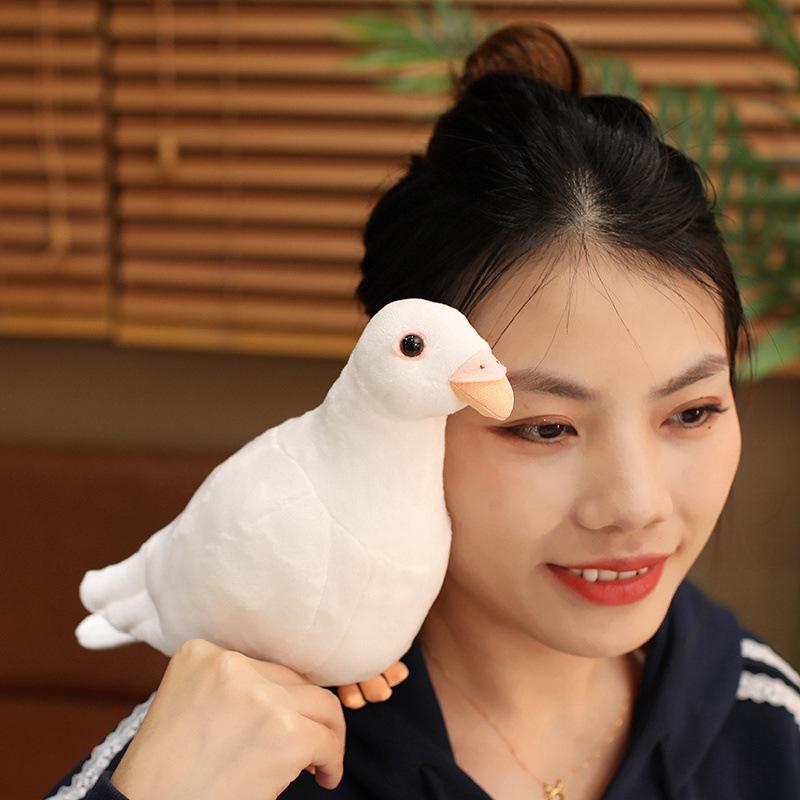 Simulation Pigeon Plush Toy White Pigeon Peace Pigeon New Carrier Pigeon Ornament Decoration Simulation White Pigeon Decoration Pigeon
