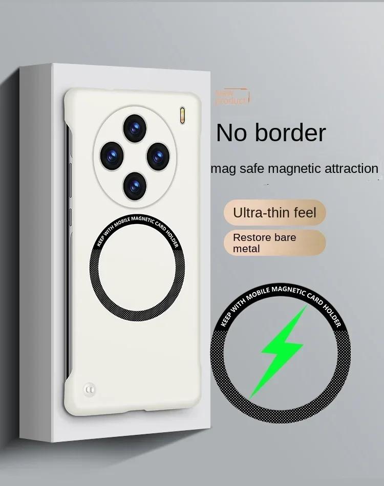 Magnetic for  Frameless Hard PC Back Case for VIVO X200 Pro Mini X200 Ultra G X100S Pro X 200pro Wireless Charging Cover