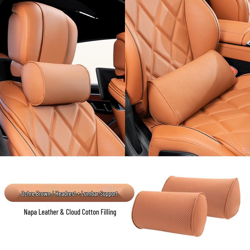 Maybach S-Class Bio-Cotton Car Seat Cushion Set with Headrest and Lumbar Support Pillow