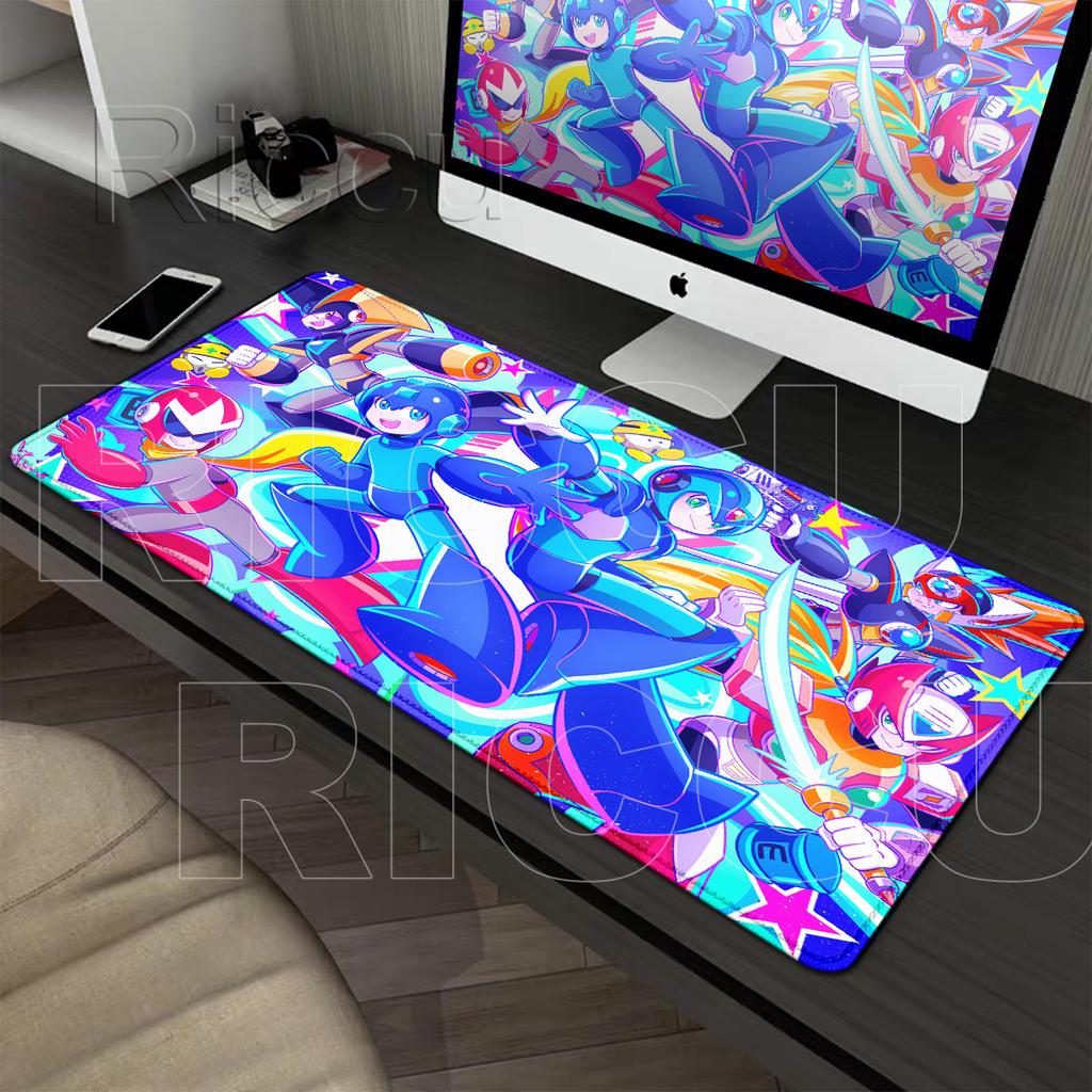 Many Size Gaming Mousepad Game Megaman Carpet Desk Protector Rubber Mat PC Accessories Deskmat Gamer Kawaii Keyboard Nonslip Mat