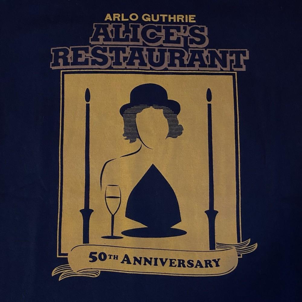 reprint ARLO GUTHRIE Alice’s Restaurant 50th Annv. Folk T-Shirt 2015 Unisex T-Shirt L