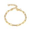 Punk Paperclip Chain Link Bracelets Female Gold Color Stainless Steel Adjustable 17+5cm Hand Chains for Women Jewelry Gift