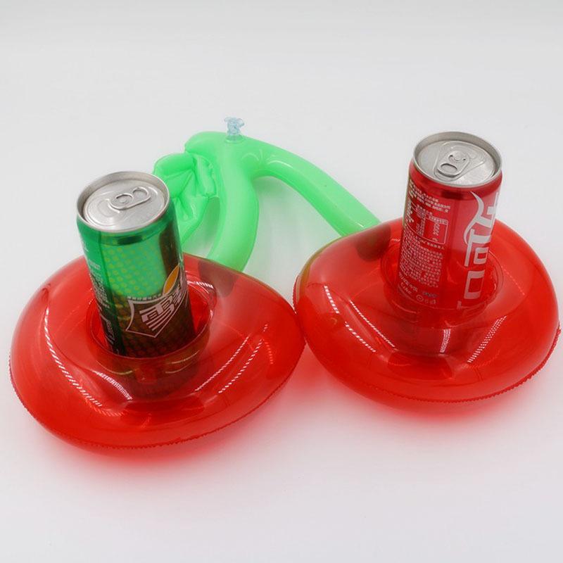 1 Stück Schwimmender Aufblasbarer Getränkehalter Schwimmbad Getränke Aufblasbarer Ring Schwimmbad Doppelmund Kirschbecherhalter