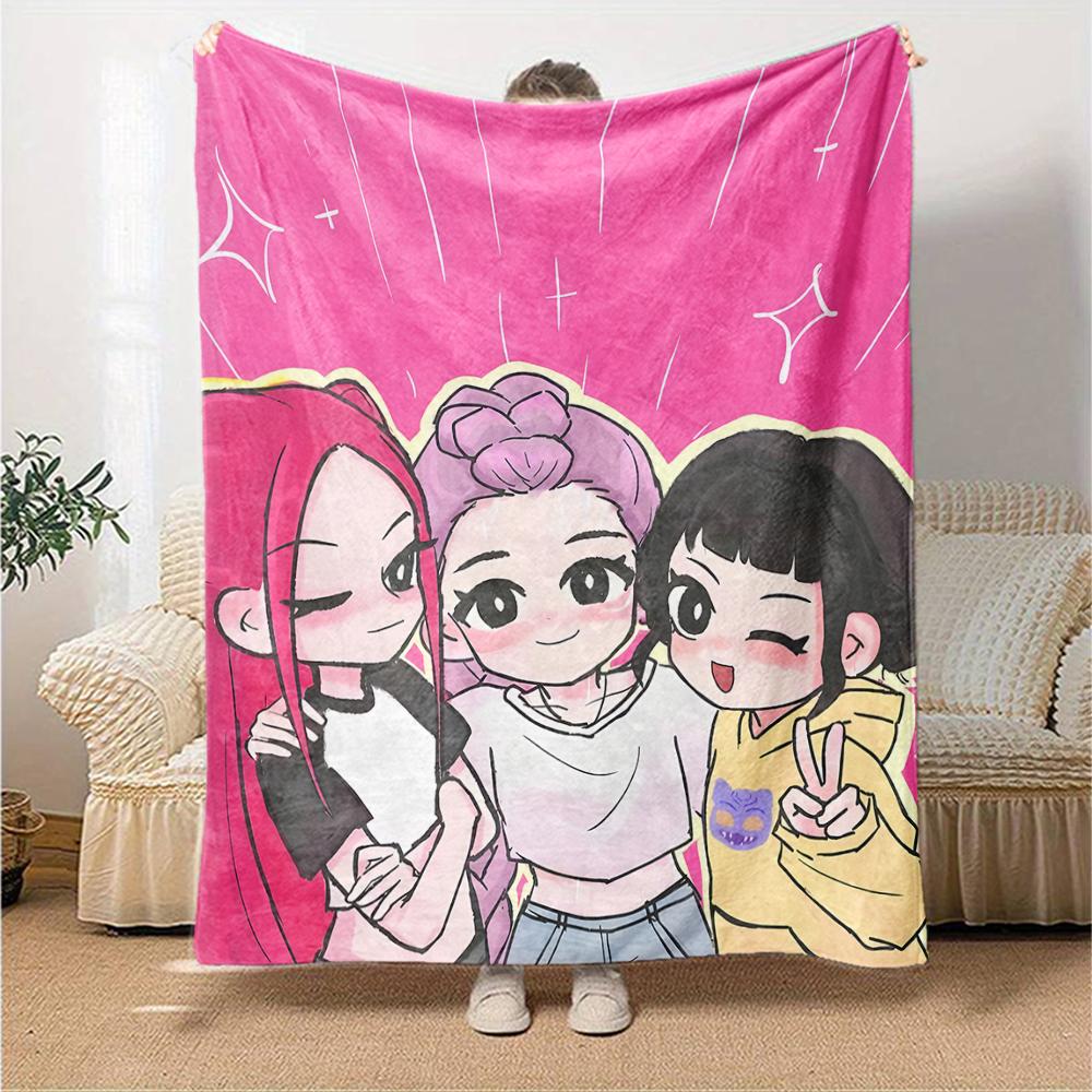1pc KPop Demon Hunters7 Blanket, Gift, for Men and Women, Soft Blanket, Good for Sofa Bed Couch Travel, Lightweight Flannel Blanket