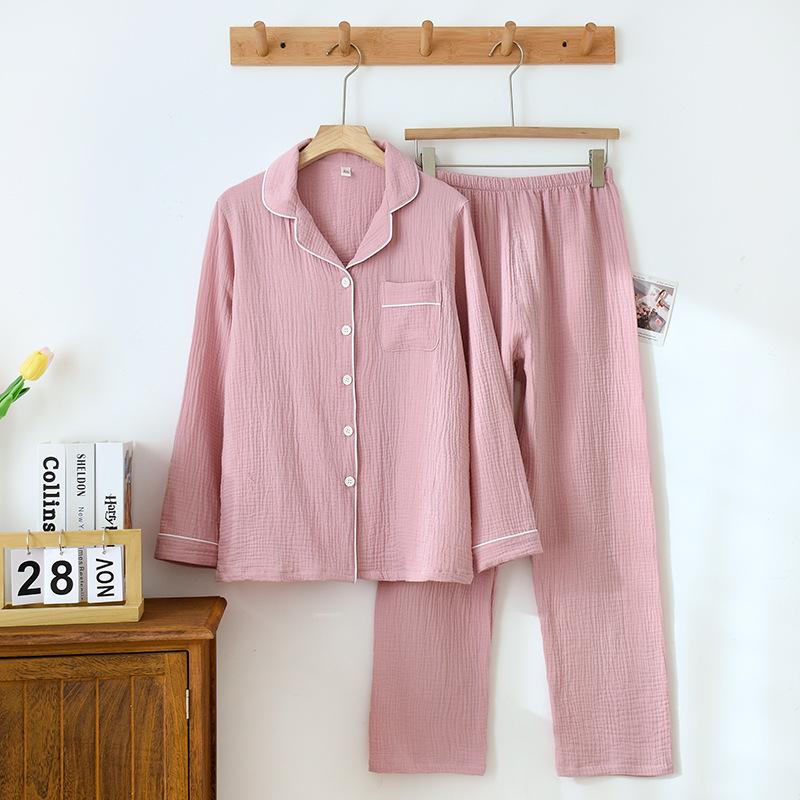 

Couple Cotton Yarn Pajama Sets for Mens Pyjama Loungewear Nightwear Long Sleeve Sleep Trousers Sleepwear Lover Pijamas XL