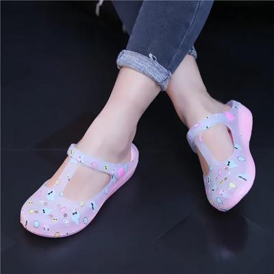 Fashion Brand Casual Slipper Woman Breathable PVC Sandals Plus Size  New Style Summer Jelly Shoes Flat Simple Women Sandals Fashion