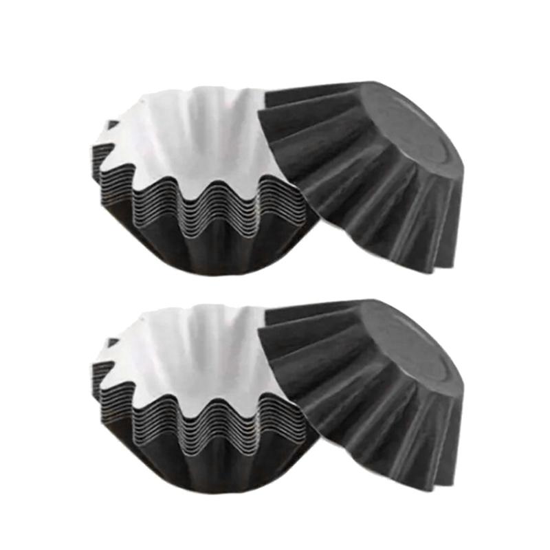 

Упаковка из 50 безопасных бумажных формочек для кексов из пищевой бумаги, жиростойкие вкладыши для кексов, мини-бумажные формы для выпечки для праздничной вечеринки чёрный