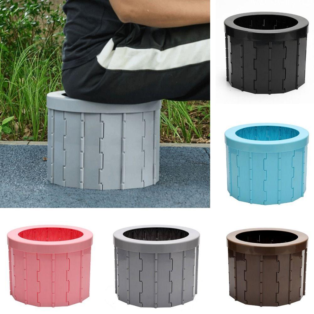 Easy To Store Outdoor Folding Toilet with Storage Bag Car Trash Can Compact Portable Potty  Travel