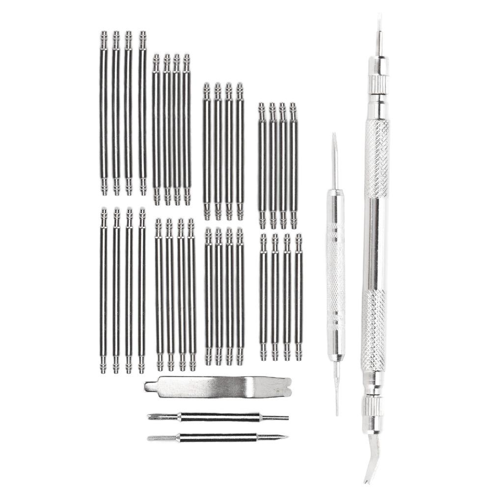 37 Pcs Silver Watch Repair Tool Kit Alloy Spring Bar Tool Set Band Adjustment