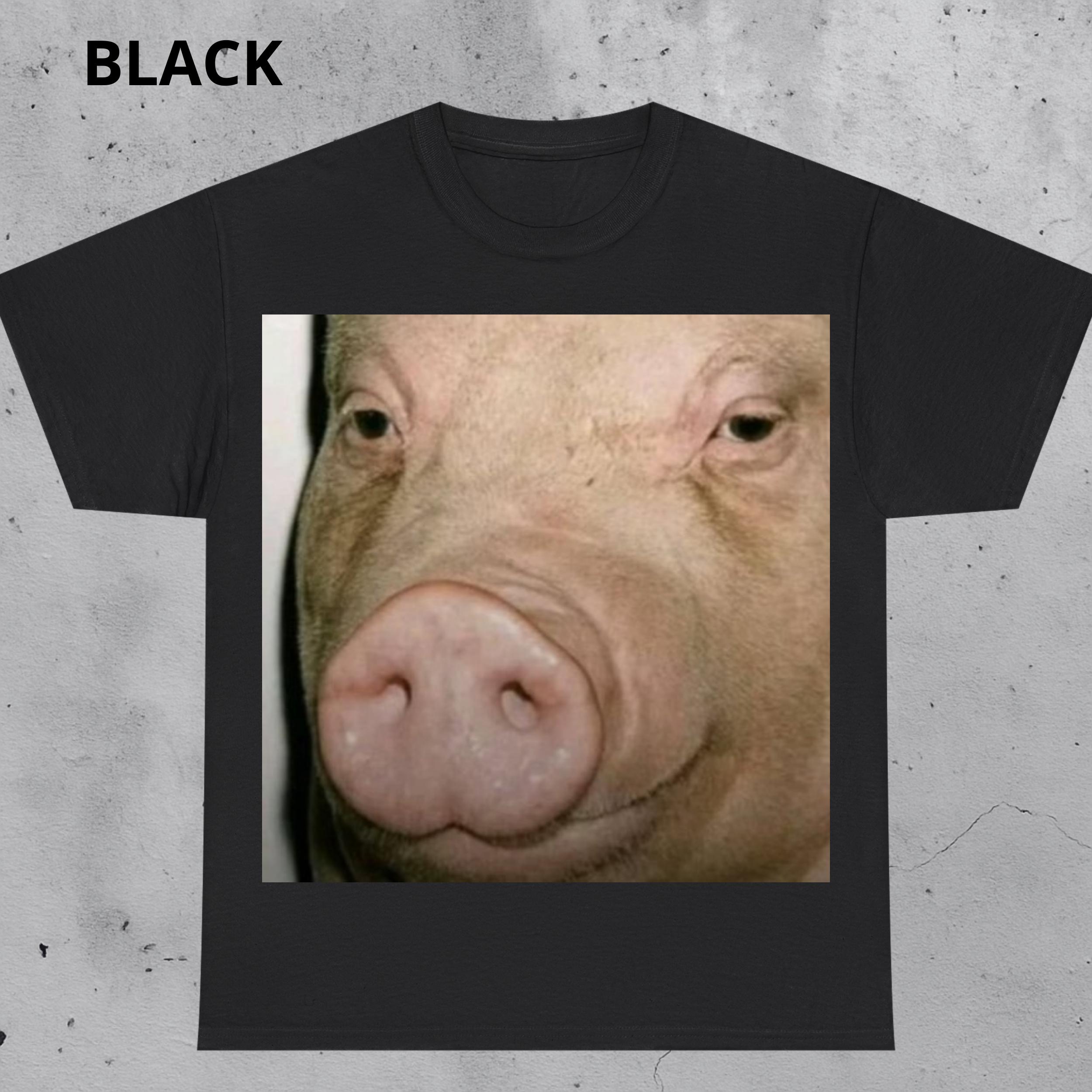 

Funny Pig Meme T-Shirt Dank Animal Lover Shirt Summer Men s and Women s Loose and Breathable T-shirt Top M