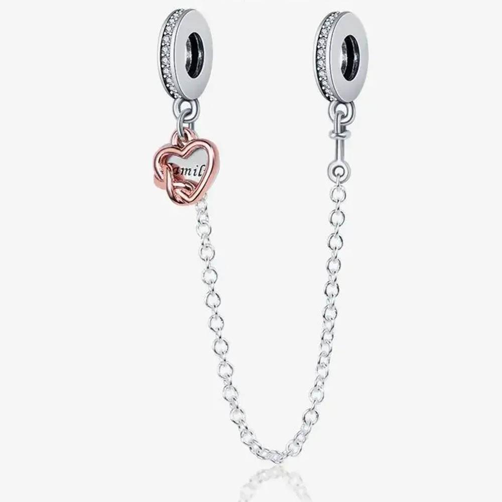 New In Color Zircon Angle Round Clip Bead Fit Pan Original Bracelet Women Copper Safety Chain Jewelry Gift