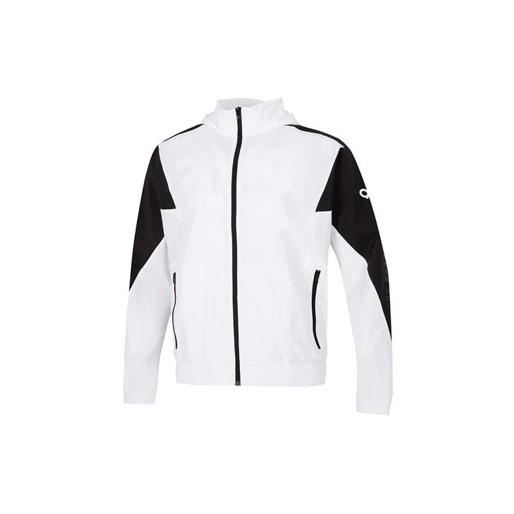 adidas Fi Bp2 Wvjk Contrasting Colors Logo Athleisure Casual Sports hooded Woven Jacket White Men s HE7430 M