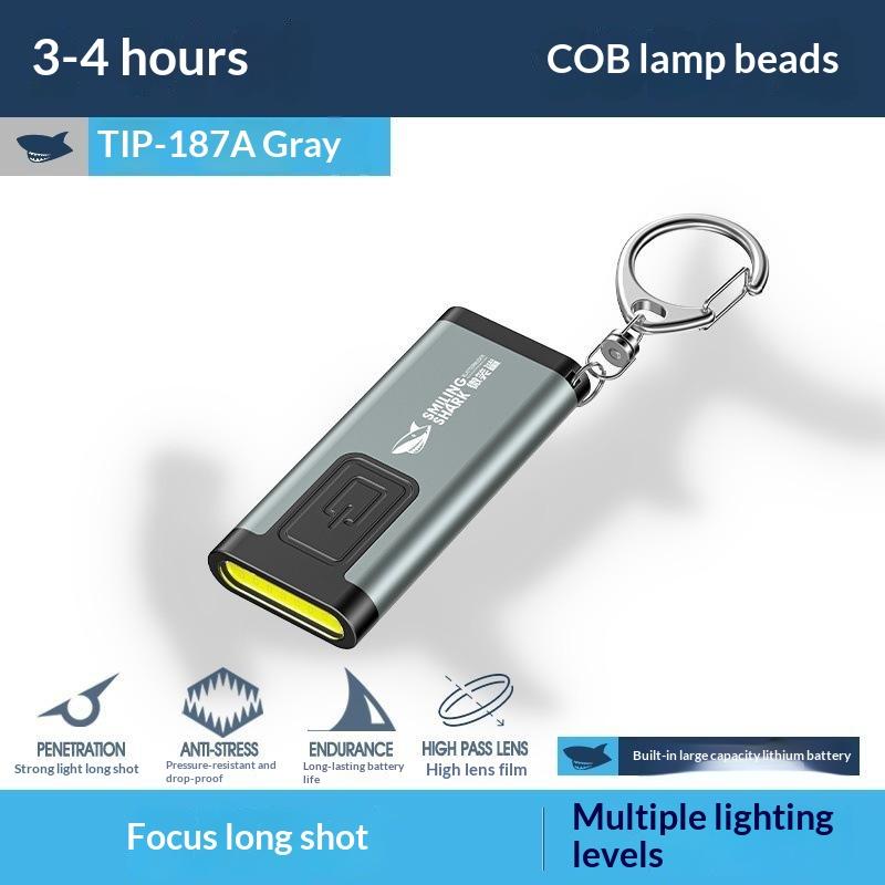 Multifunctional Keychain Flashlight Usb Rechargeable Mini Flashlight With Cob Work Light Keyring Camping Walking Pocket Lamp