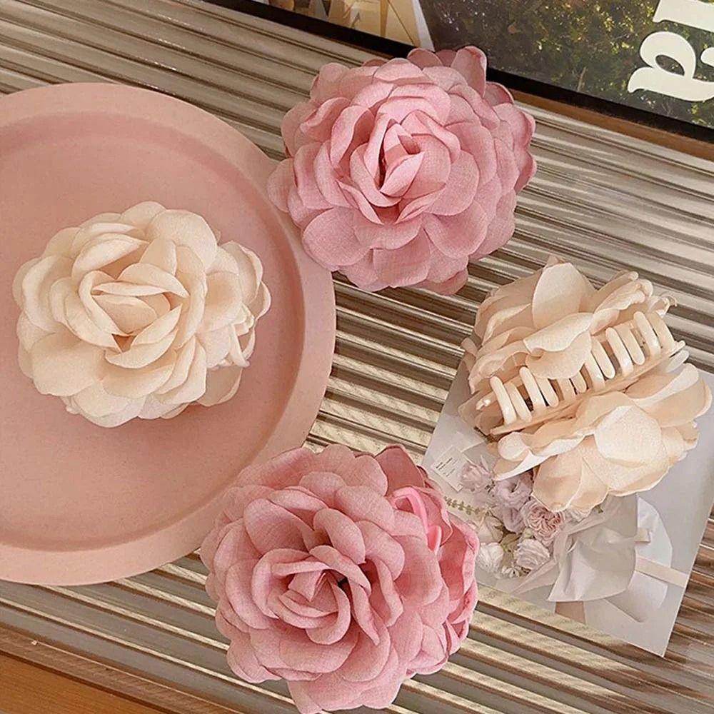 1 ks Květinové skřipce do vlasů Drápek do vlasů Látková růže Květina Vlasové doplňky Odolná spona do vlasů