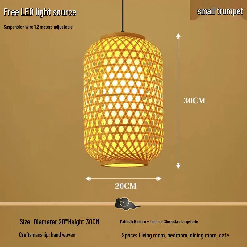 Antique-Style Bamboo Lantern for Outdoor Scenic Areas, Night Markets, Teahouses, Inns, and Hot Pot Restaurants; Customizable with Text.
