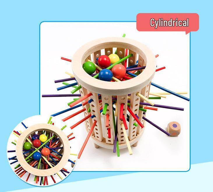 Early Education Wooden Pick-Up Sticks: 3-in-1 Color Recognition, Parent-Child Interaction, and Balance Table Game.