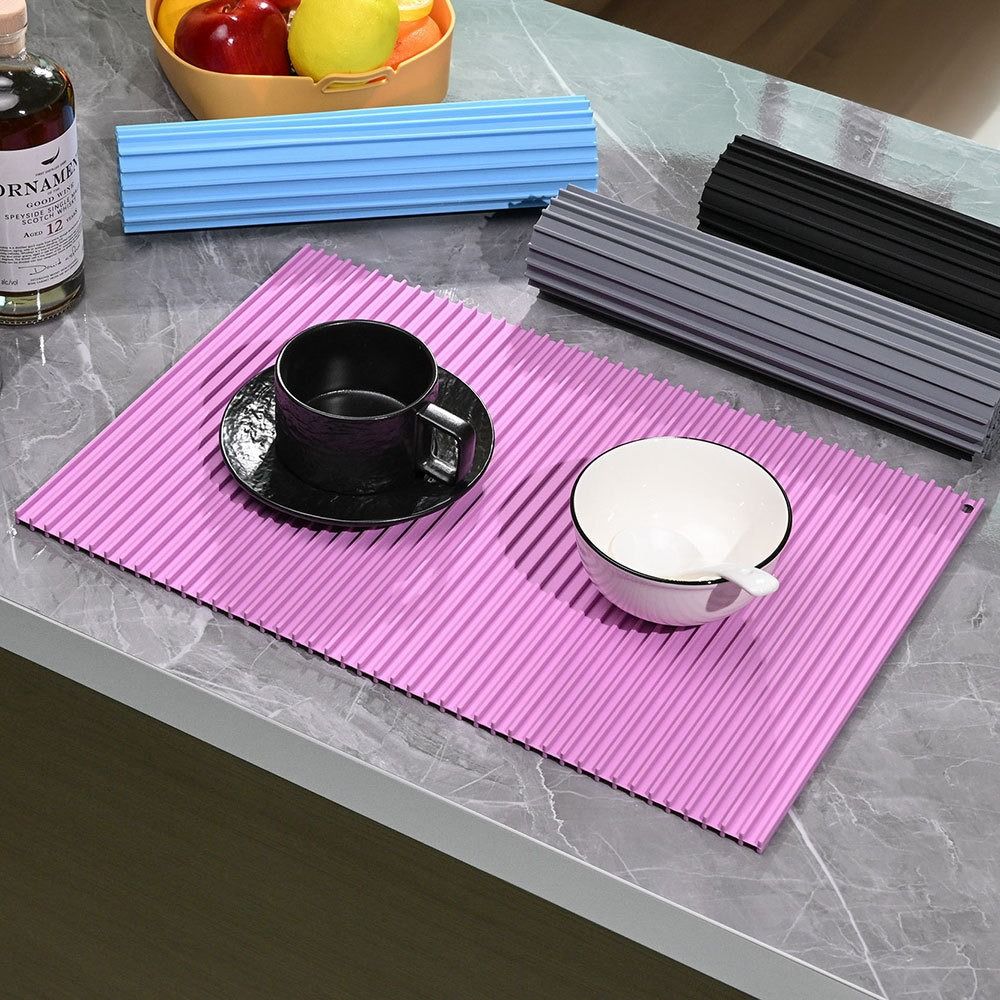 Food Grade Silicone Kitchen Mat Rectangle Kitchen Heat Resistant Mat  Desktop Decoration