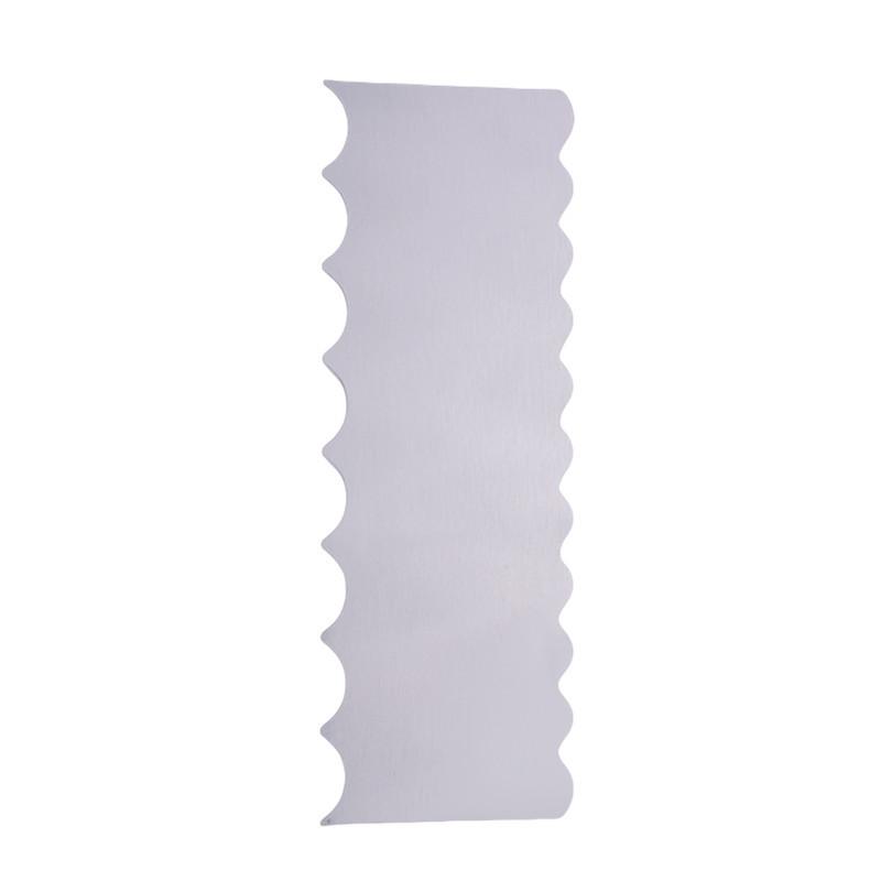1 Piece Stainless Steel Cake Scraper Metal Cake Scraper Smoother Double Sided Patterned Edge Cake Decorating Comb YY126