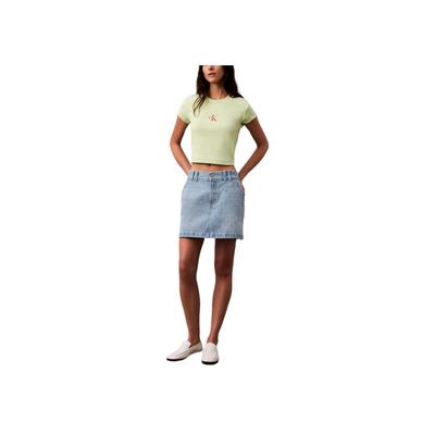 Soft Breathable Fitted Crew Neck Short Sleeve T-Shirt Women Tops Light-Green 47AB802-340