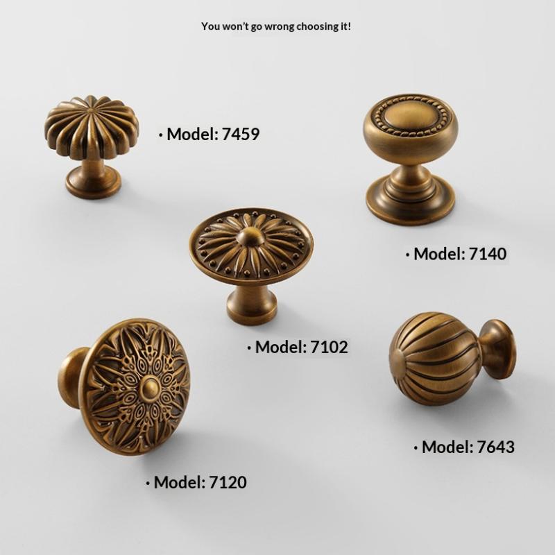 1 stk Køkkenmøbelhåndtag Vintage Stil Messinghåndtag Bronze Enkelt Hul Lille Knop Til Garderobedøre Skuffer Og Skabe