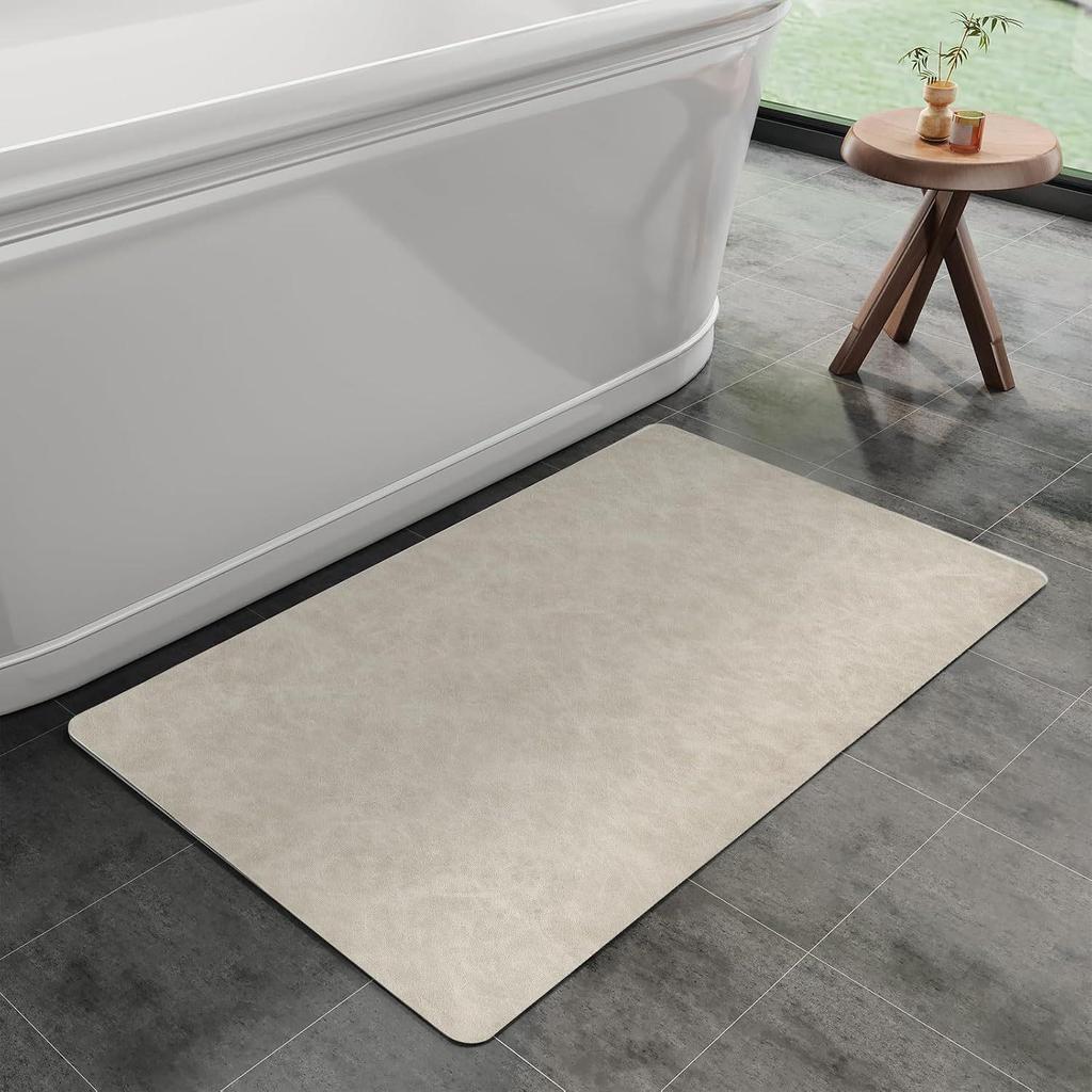 Quick-Dry Anti-Slip Diatom Mud Bathroom Floor Mat - Water Absorbent, Easy to Clean, Decorative Door Mat.