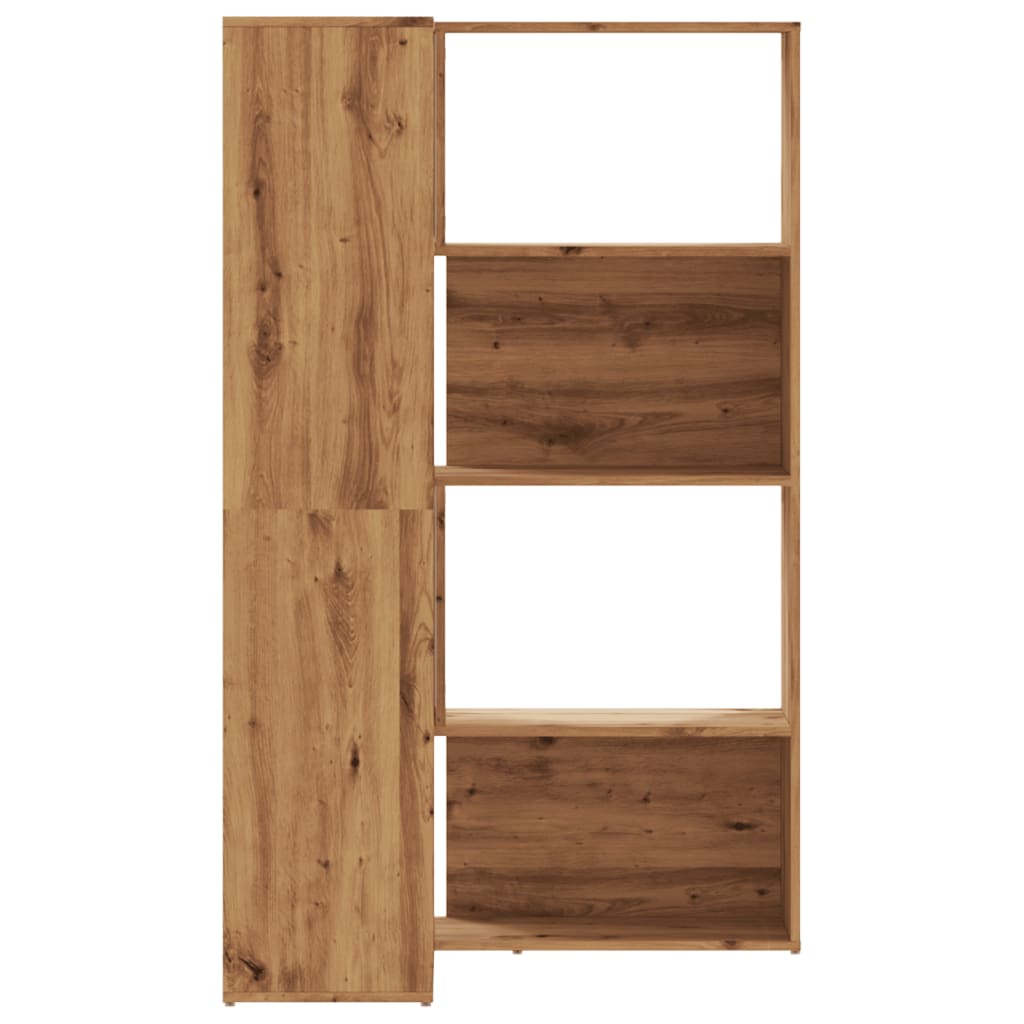 Corner Bookshelf 4 Tier Artisan Oak Finish 85 x 85 x 140 cm Particleboard