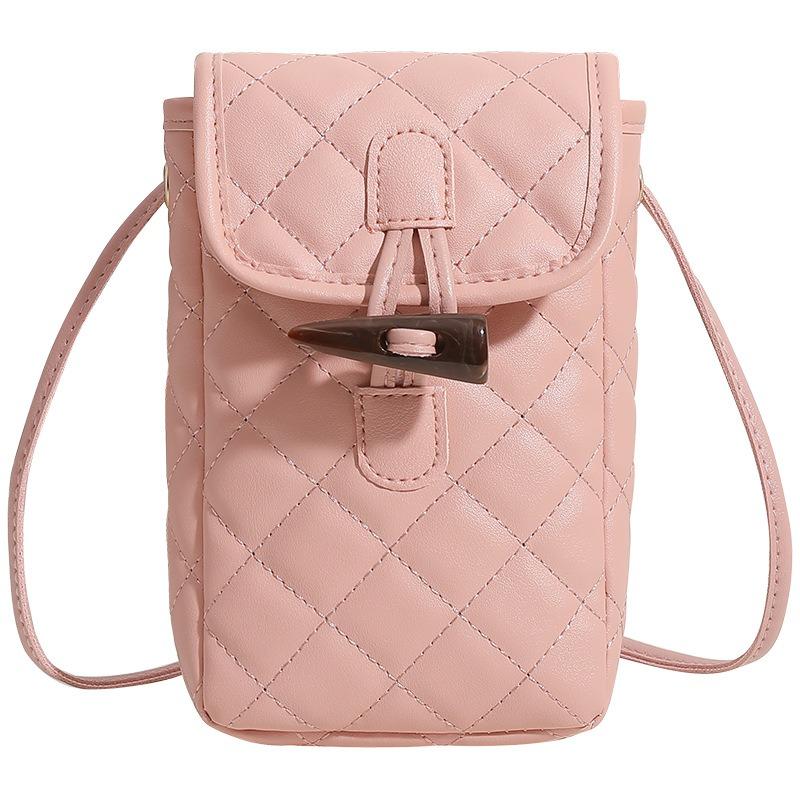 Casual embroidery rhombus shoulder messenger mobile phone bag, a new versatile women's bag