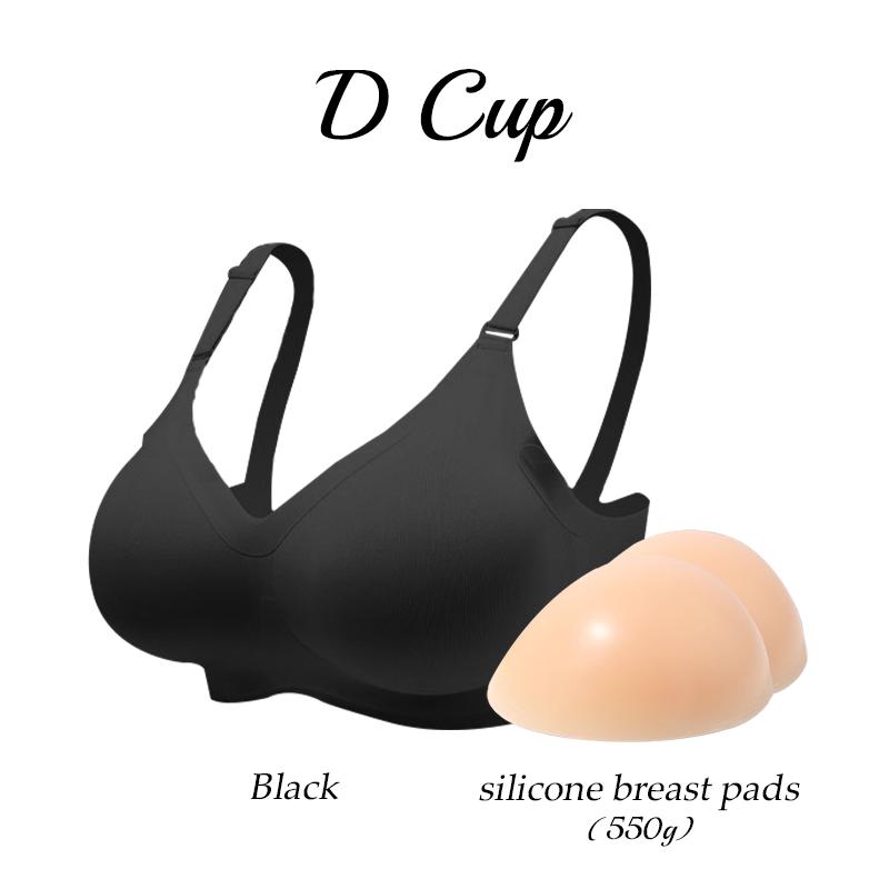 Sutien cu Proteză de Sân din Silicon Detașabilă 2 în 1 Drag Queen Crossdresser Sexy Piept Plat Cupă Mai Mare B/C/D/E Cosplay Bărbați Convergență Piept