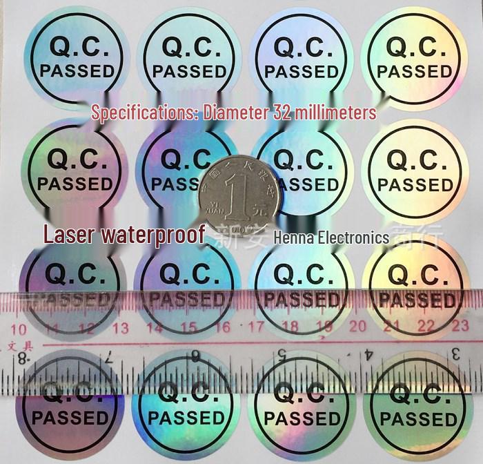 

Серебристые лазерные наклейки «Контроль качества пройден», водонепроницаемые, защищенные от подделок, самоклеящиеся (60 шт.)