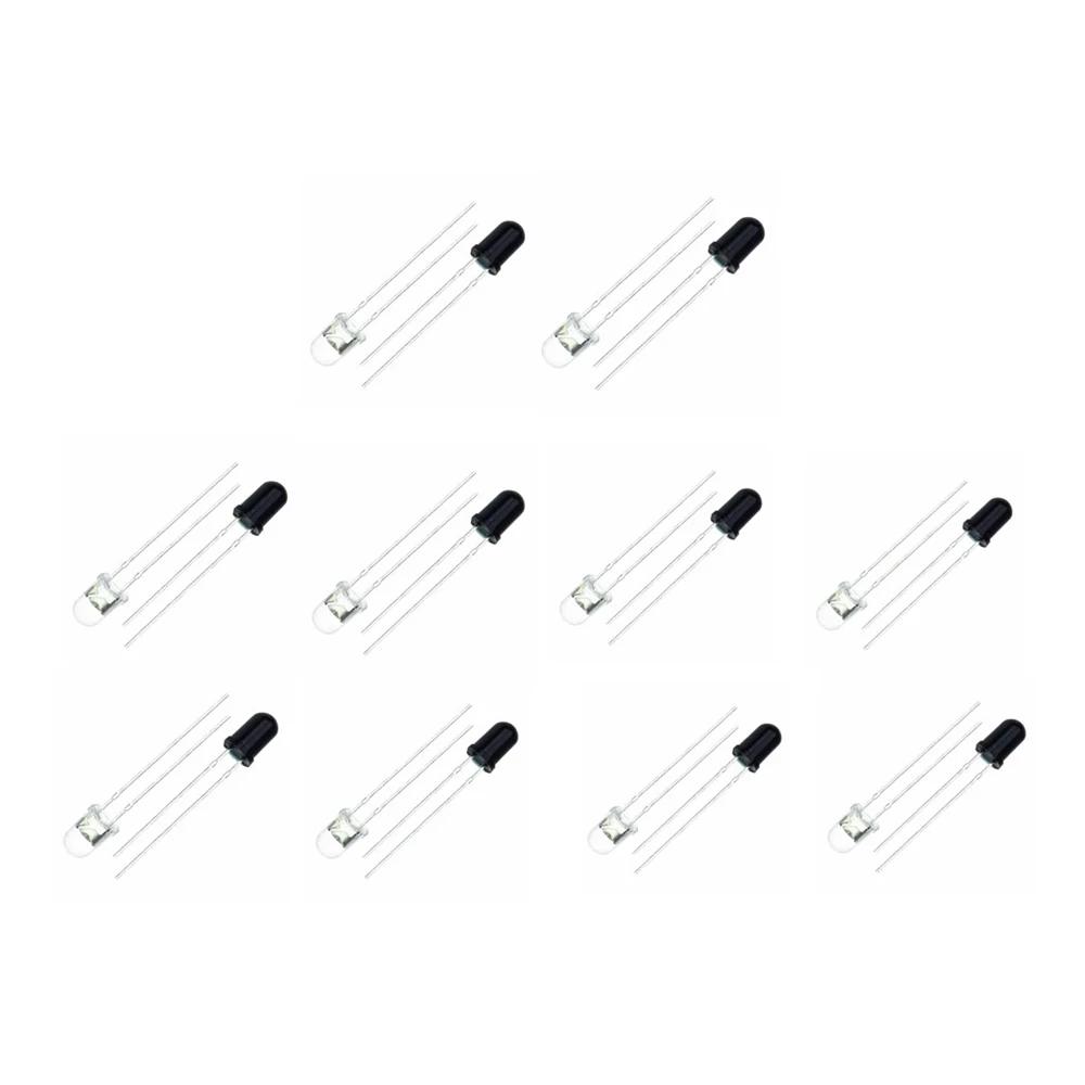 10pairs 3mm 5mm 940nm LEDs Infrared Emitter and IR Receiver Diode Diodes 301A