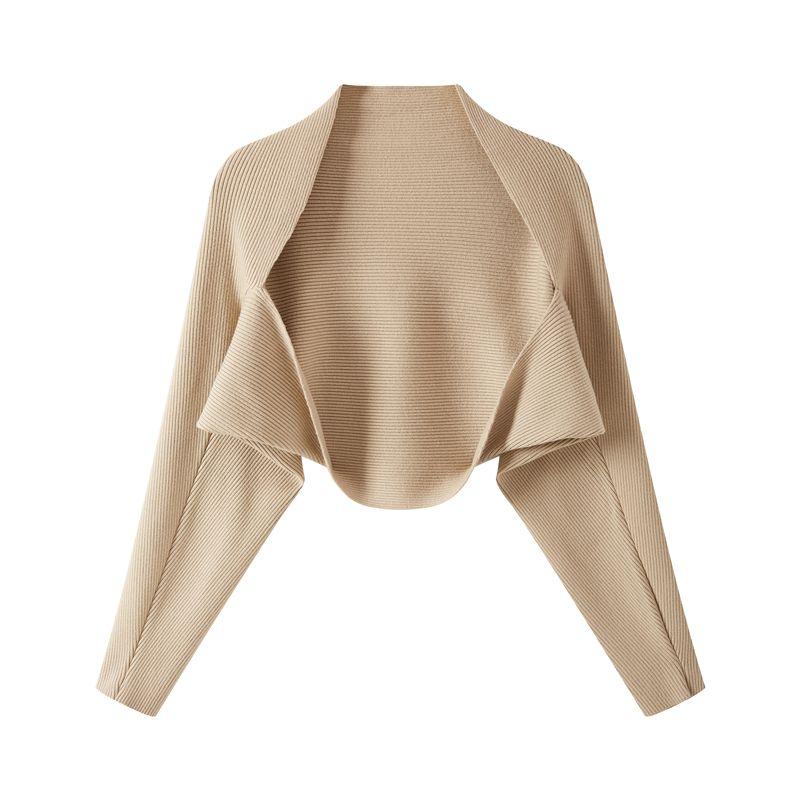 

Spring and Autumn Batwing Sleeve Suspender Skirt Waistcoat Knitted Cardigan Khaki M