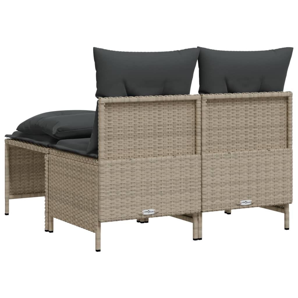 4 Piece Grey Outdoor Sofa Set with Cushions