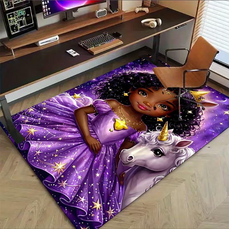 1PC princess unicorn Non-Slip Floor carpet, Office, family, bedroom, Studio - Large Area Rug, Vibrant Colors-C0486
