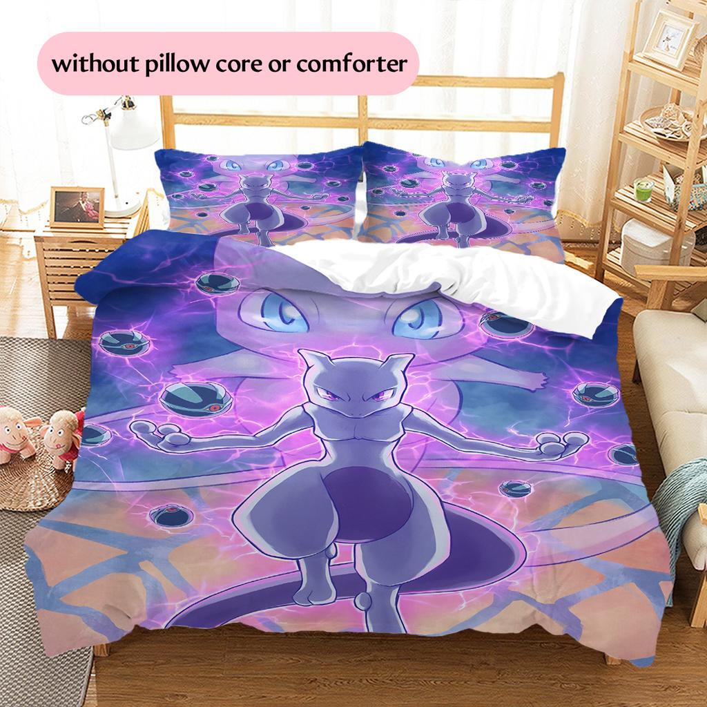 mew Pattern Bedding Home Decoration Birthday Gift (1 * duvet cover + 2 * pillowcase, without core)