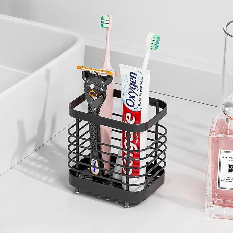 Stainless Steel Electric Toothbrush Wall Holder & Toothpaste Draining Rack