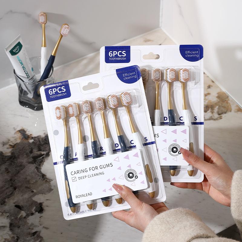 Sam's Style Misi Rou Adult Toothbrush Set - 6pcs Ultra-Fine Soft Bristle for Gum Care