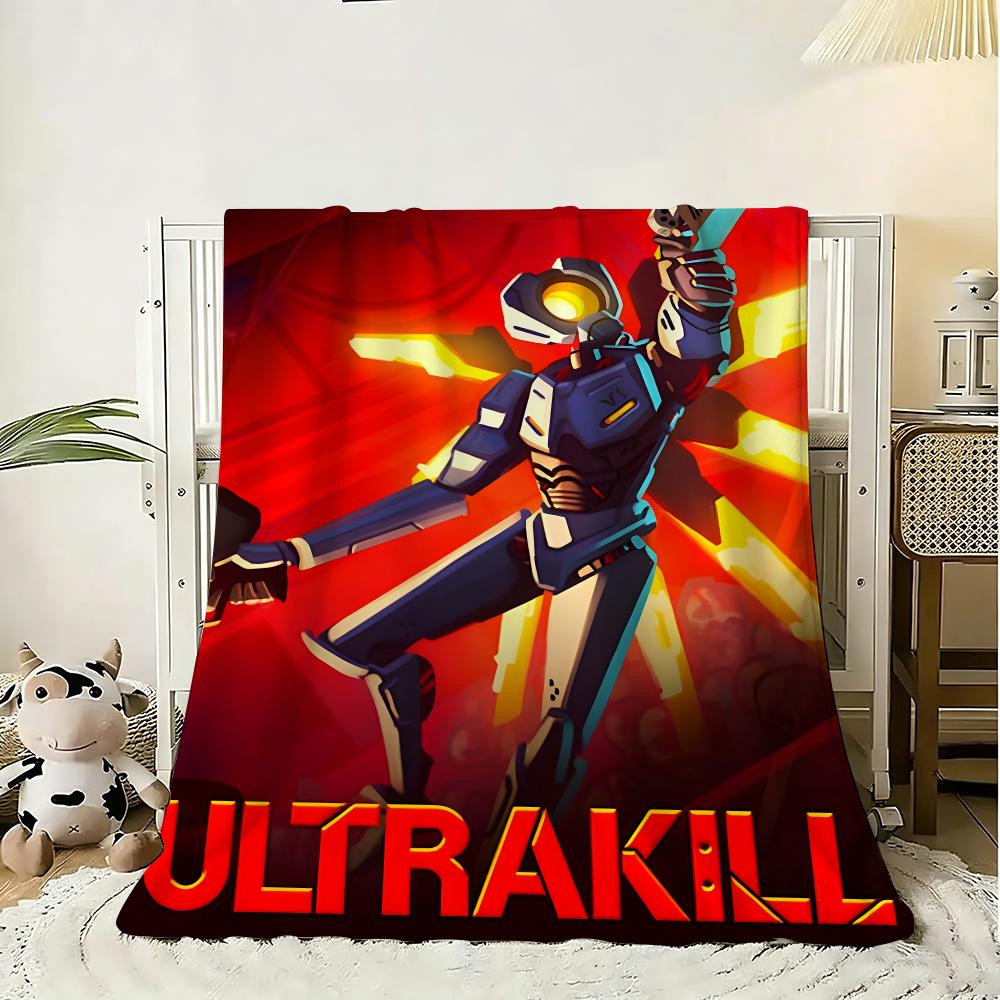 STEAM GAME ULTRAKILL Throw 240g Flannel Blanket Lightweight Soft Skin-friendly Summer Thin Throw Blanket 75x90cm