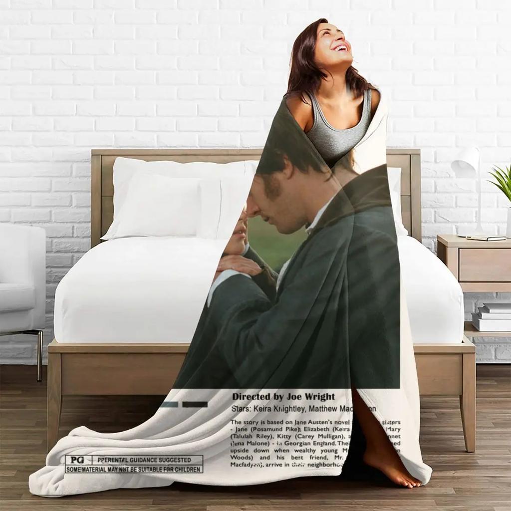 Pride And Prejudice Warm Soft Blanket Love Story Movie Camping Throw Blanket Cute Custom DIY Flannel Bedspread Sofa Bed Cover