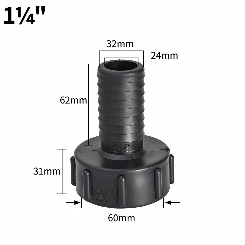 Ibc Tank Tap Adapter 1/2" 3/4" S60 Thread Connector Ton Bucket Valve Joint Accessories Ibc Tank Fitting 1-Inch Valve Adapter