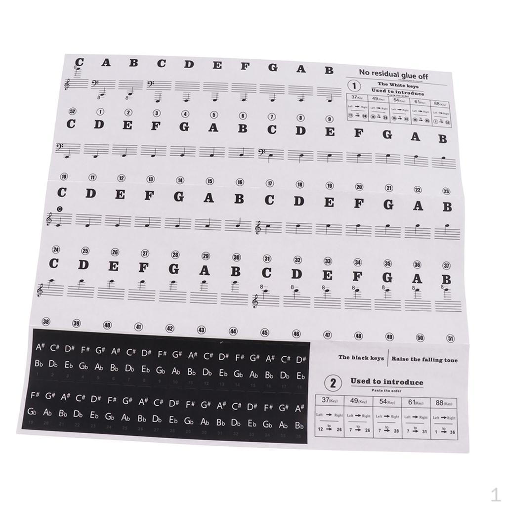 49-88 Key Electronic Piano Keyboard Sticker