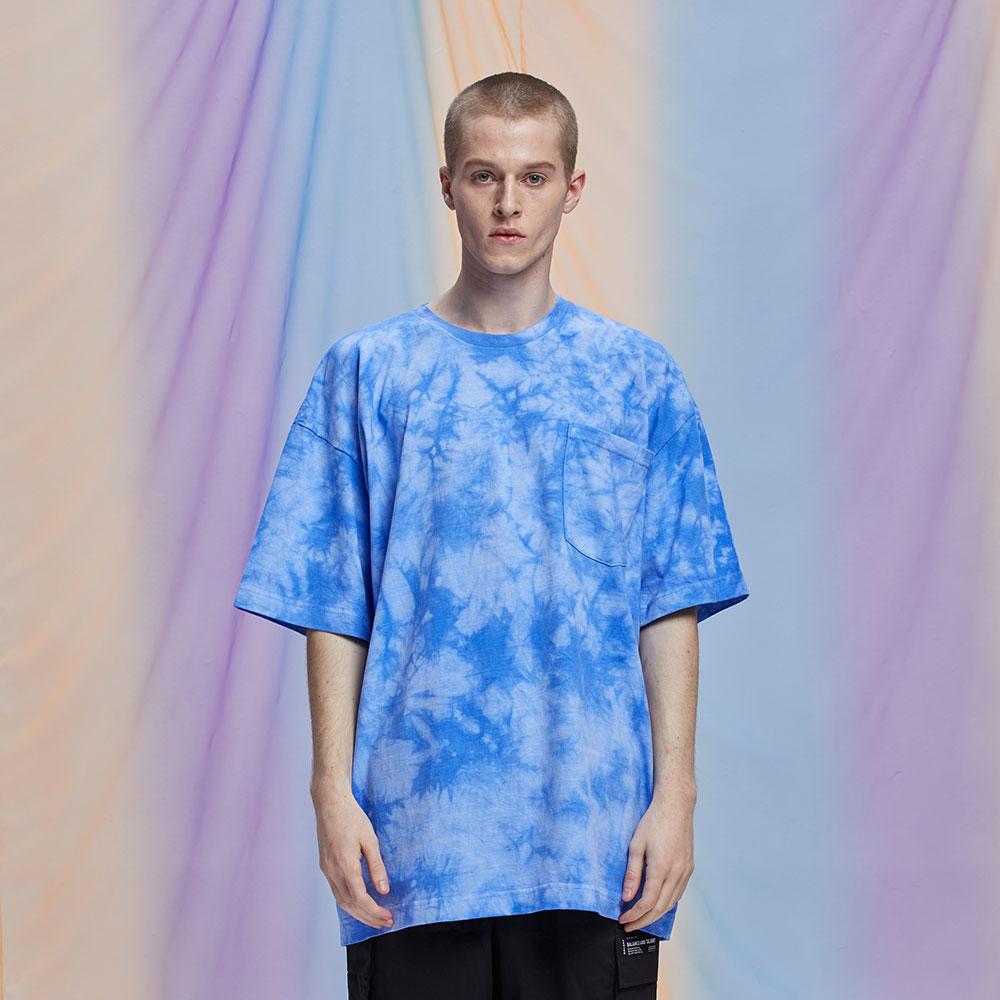 Valant Marbling Mini Logo Pocket T-Shirt - Blue Blue/(L) Large