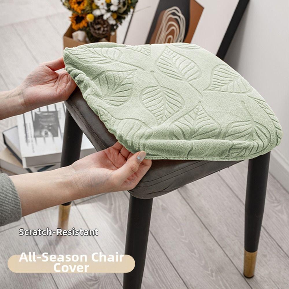 Solid Color Chair Seat Cover Waterproof Stool Cover Stretch Seat Covers  for Square Chairs