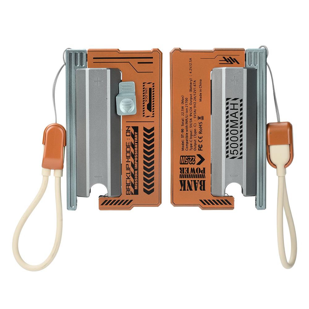 1-cells Lödfritt 21700 Powerbank-skal 22,5W Snabbladdning DIY Powerbank-låda Levereras med kabel Inkluderar inte batterier