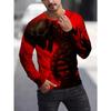 Herren Freizeit Herbst- und Winter-T-Shirt mit Aufdruck, langärmelig, Rundhalsausschnitt, neues Stoffdesign, leichtes und atmungsaktives Gewebe