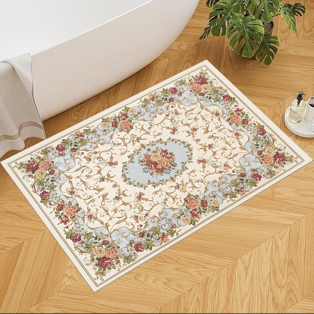 

Elegant Floral Pattern Design Non-Slip Home Carpet Design Great for Home & Apartment 40cmx60cm