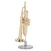 Miniature Trumpet Durable Brass Exquisite Design Romantic Vibes Mini Trumpet Model with Stand Case for Desk Bookshelf